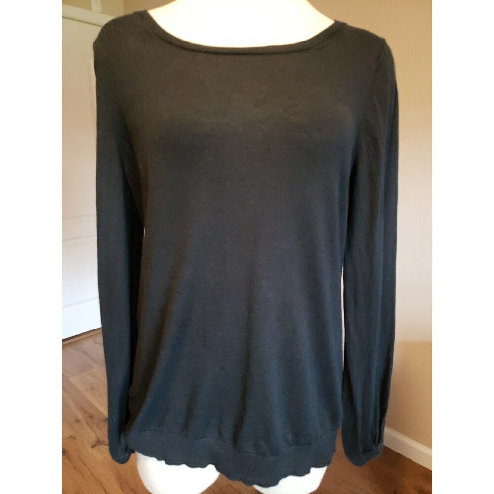 Banana Republic Sweater Women's Black Size M Silk Cashmere Lagenlook Pullover